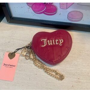Juicy Couture Heart Wristlet with Gold Chain